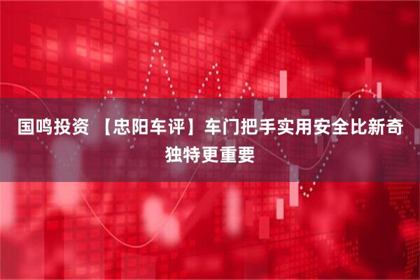 国鸣投资 【忠阳车评】车门把手实用安全比新奇独特更重要